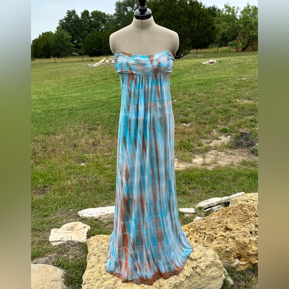 Strapless Maxi Tie Dye Dress - Picture 2 of 10